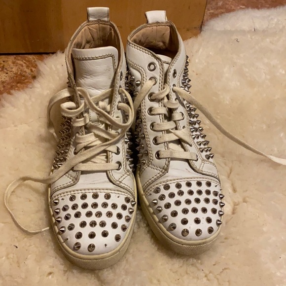 Christian Louboutin Flat Calf Spike Sneakers